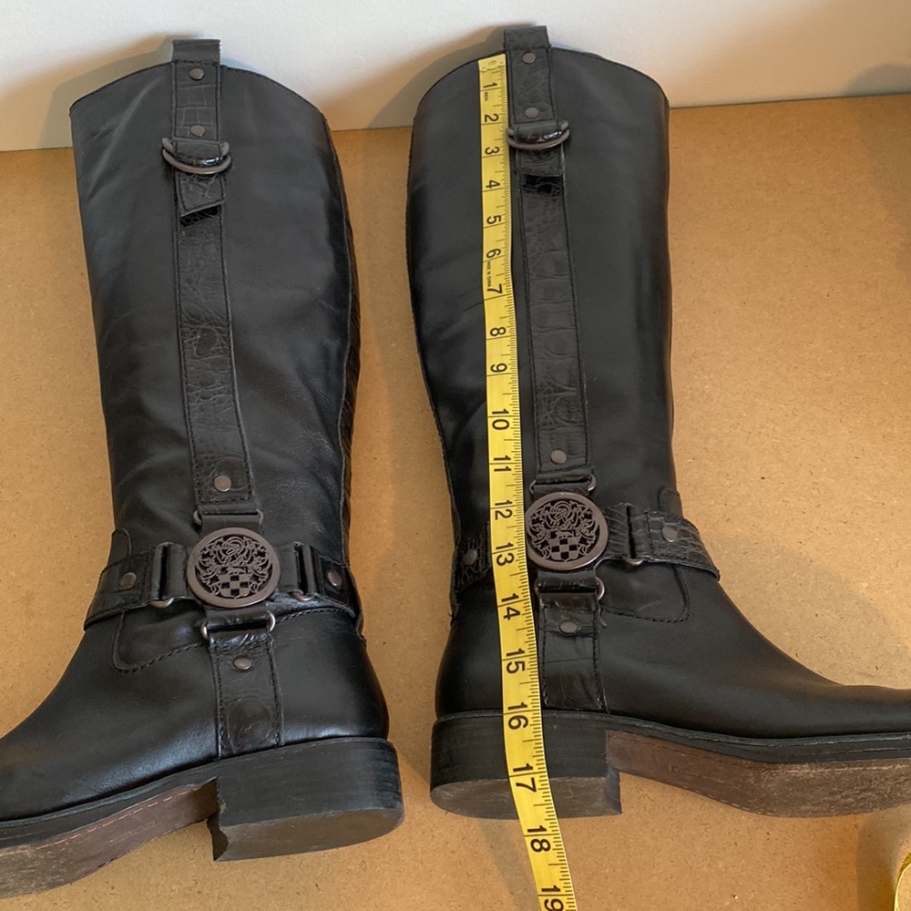 Vince Camuto Fantastic Tall Black Leather Riding Boots. Size 6.5/EU36.5 - Picture 5 of 10